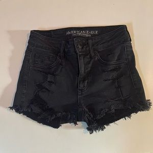AE Black Hi-Rise Super Stretch Shortie
